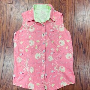 TwentyX 20x Ultra Fit Women S Cotton Snap Shirt Sleeveless Pink Floral Western